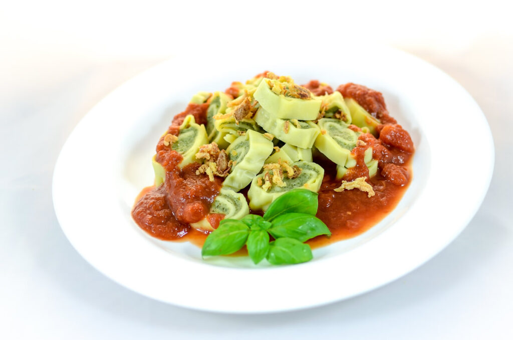 Geschnittene Maultaschen